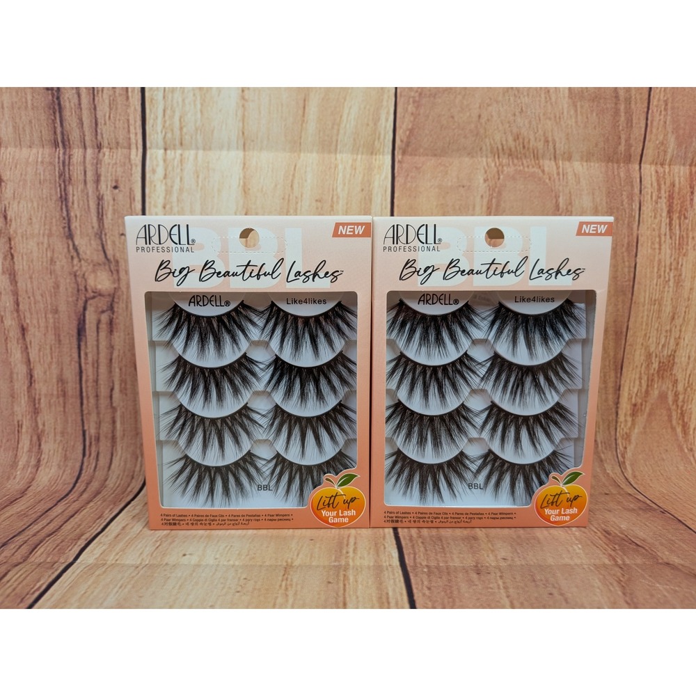 Ardell Big Beautiful Lashes BBL Like4likes 2 Packs 8 Pairs Total Ultra Long